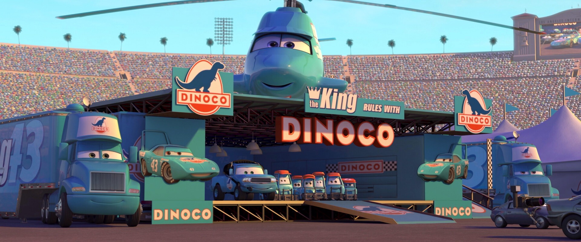 dinoco in toy story and cars